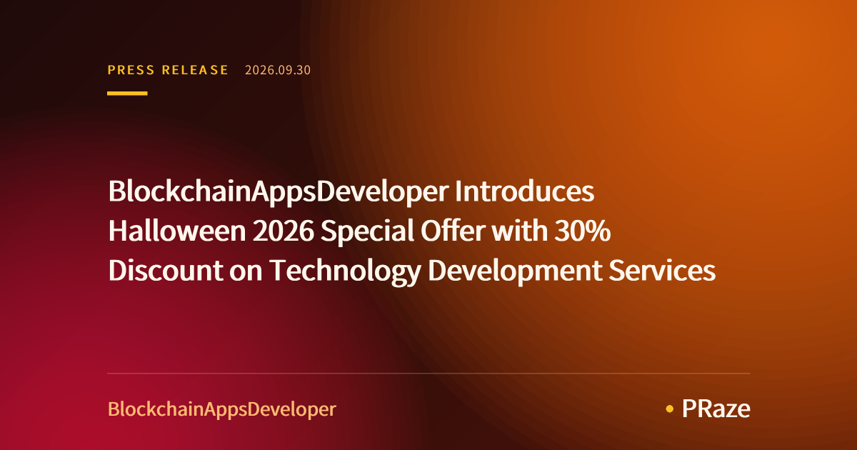 BlockchainAppsDeveloper Introduces Halloween 2026 Special Offer with 30% Discount on Technology Development Services