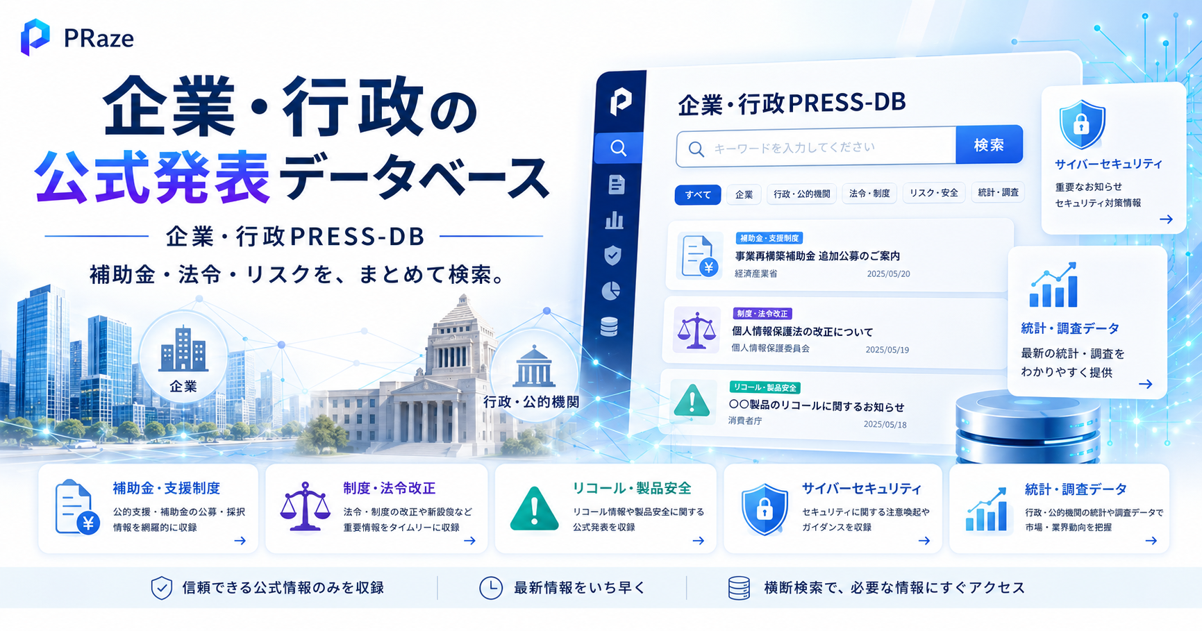 PRazeが情報検索機能を拡充、経営判断を迅速化